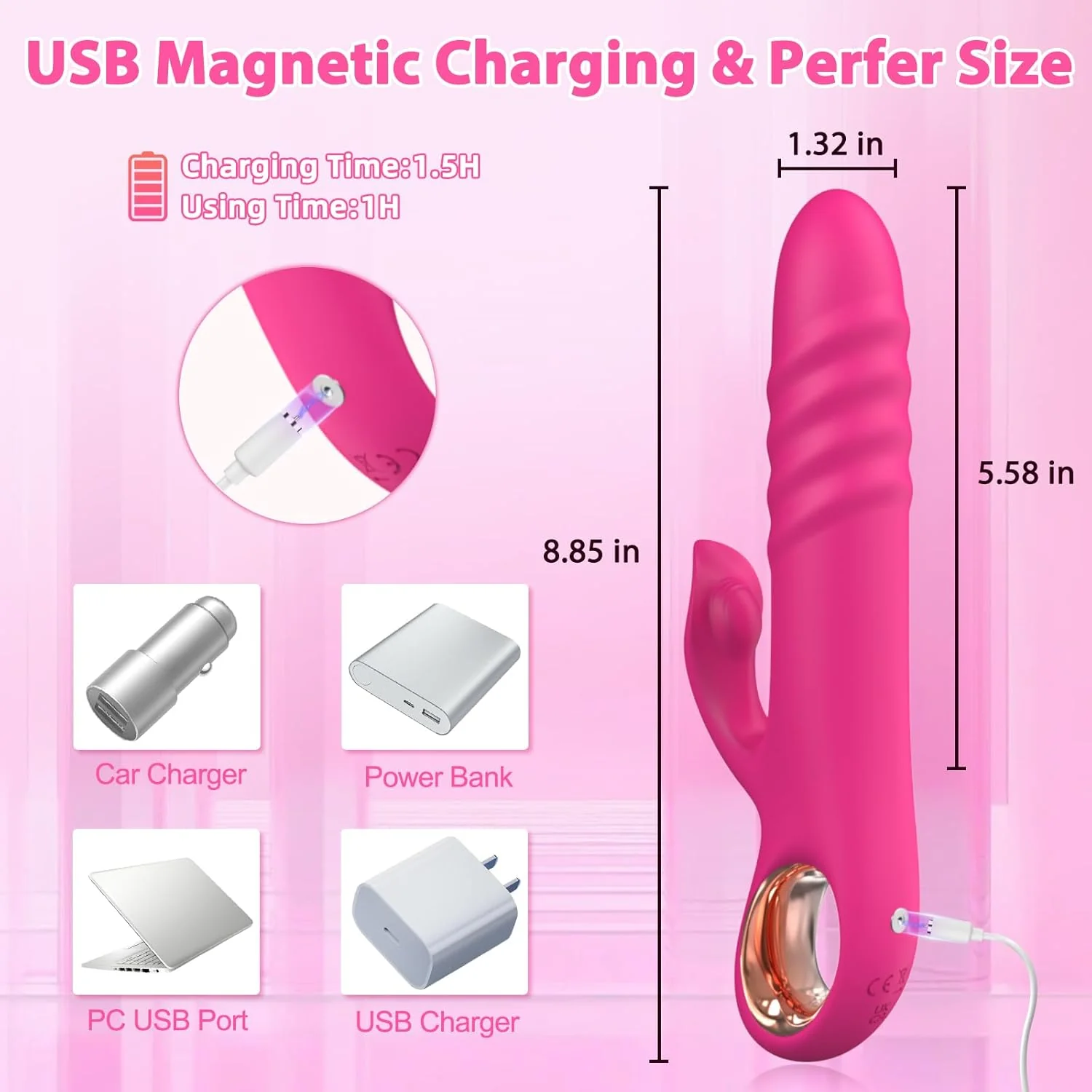 VortexPulse Thrusting Rabbit Vibrator 10 Thrust 10 Modes Silicone - Image 7