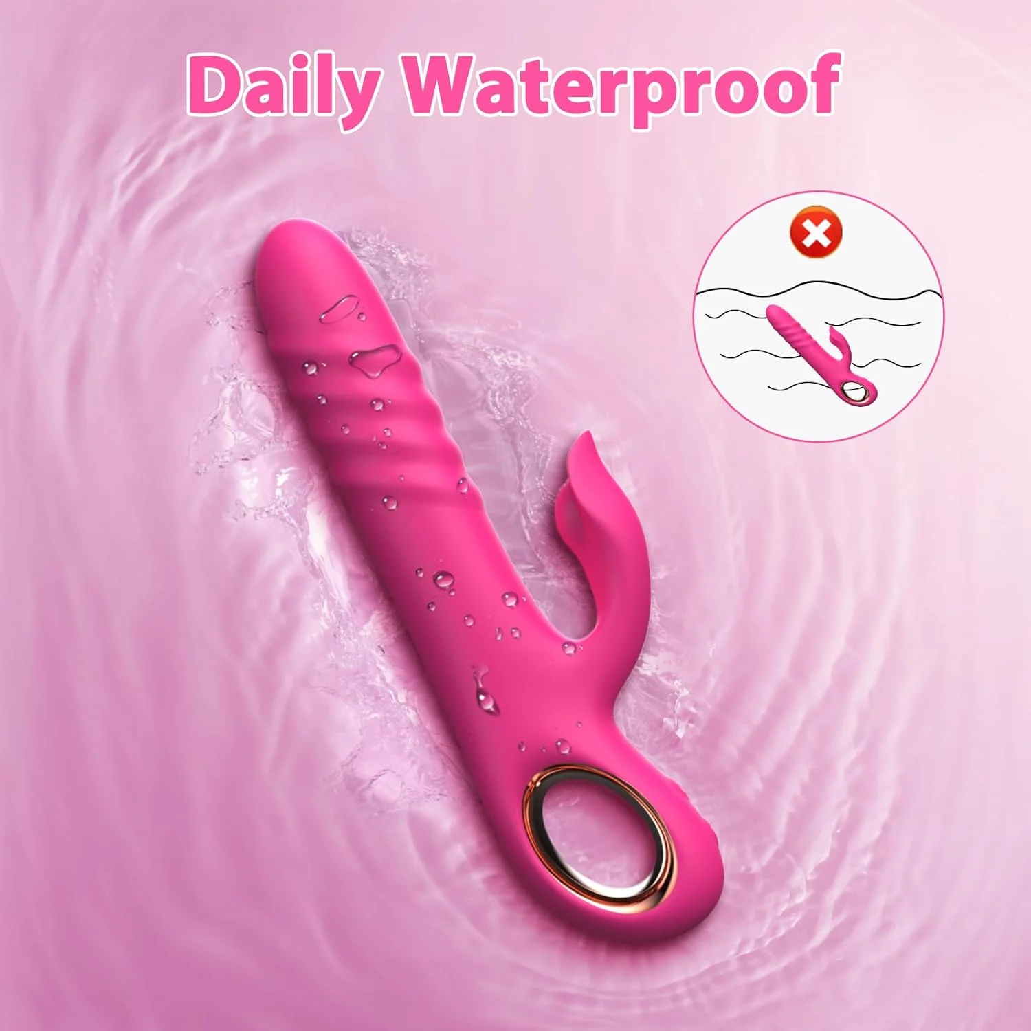 VortexPulse Thrusting Rabbit Vibrator 10 Thrust 10 Modes Silicone - Image 8