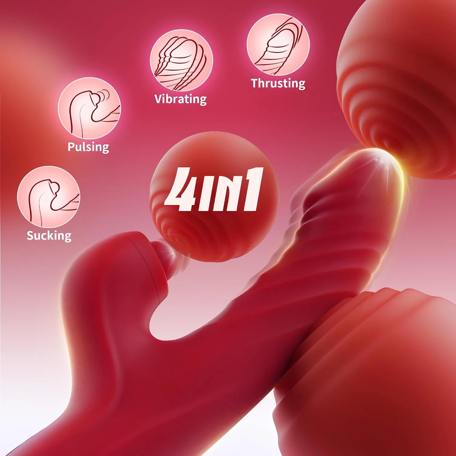 ThrustPetal 4-in-1 Pulsating, Thrusting, Vibrating & Suction Vibrator - Image 2