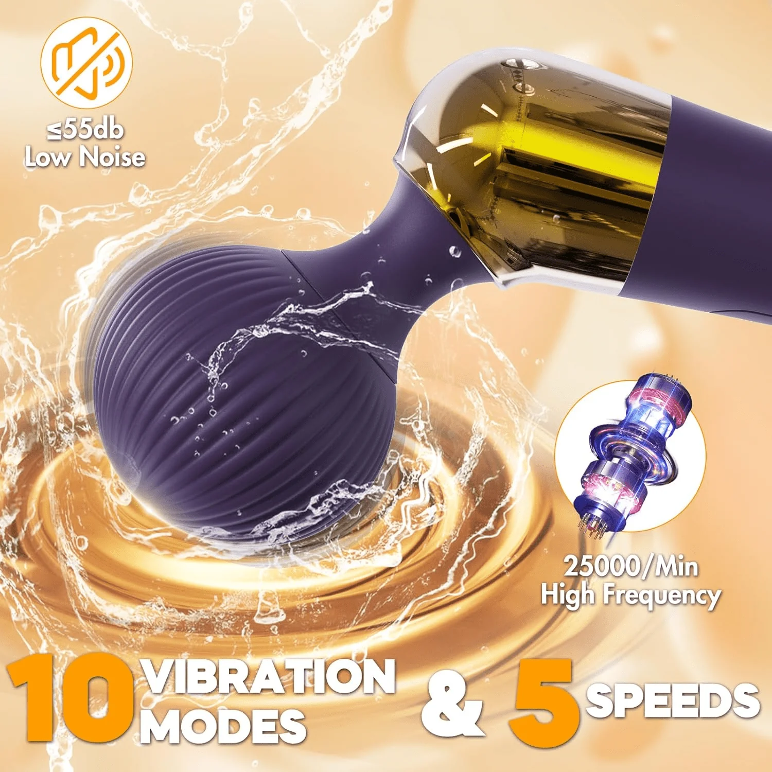 AnglePulse Tilted Head Wand Vibrator 10 Modes Rechargeable - Image 4
