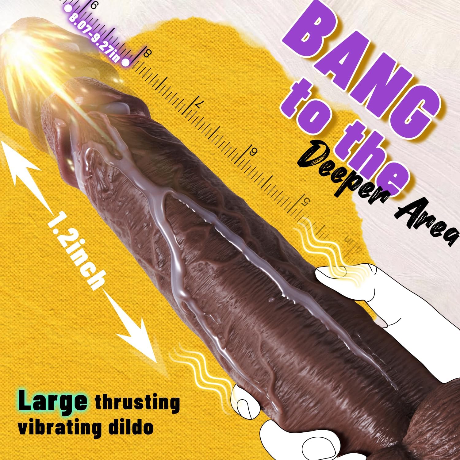 TitanCore 10.43" Thrusting Dildo Vibrator - Image 4