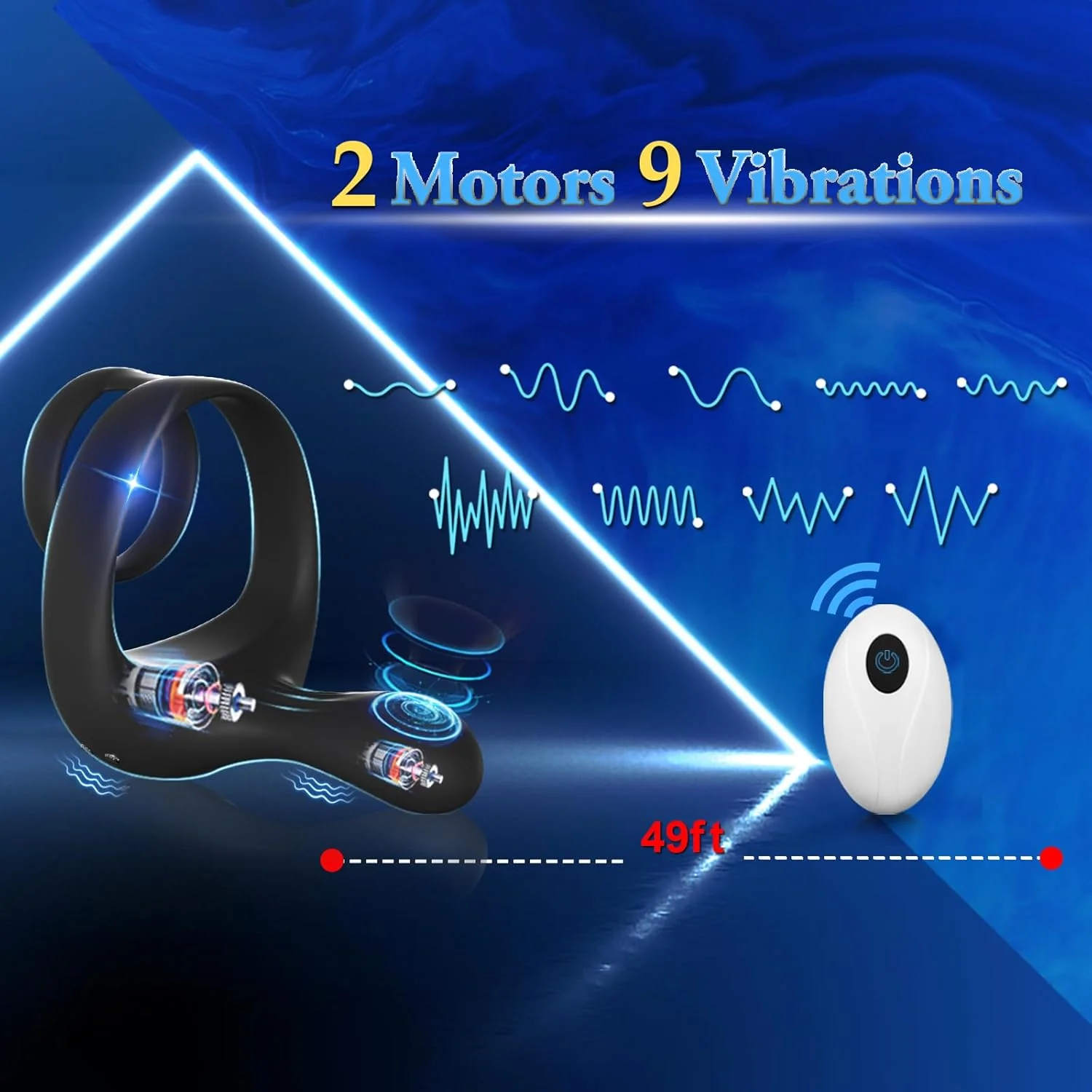 TitanVibe Vibrating Cock Ring with Taint & Ball Stimulator - Image 5