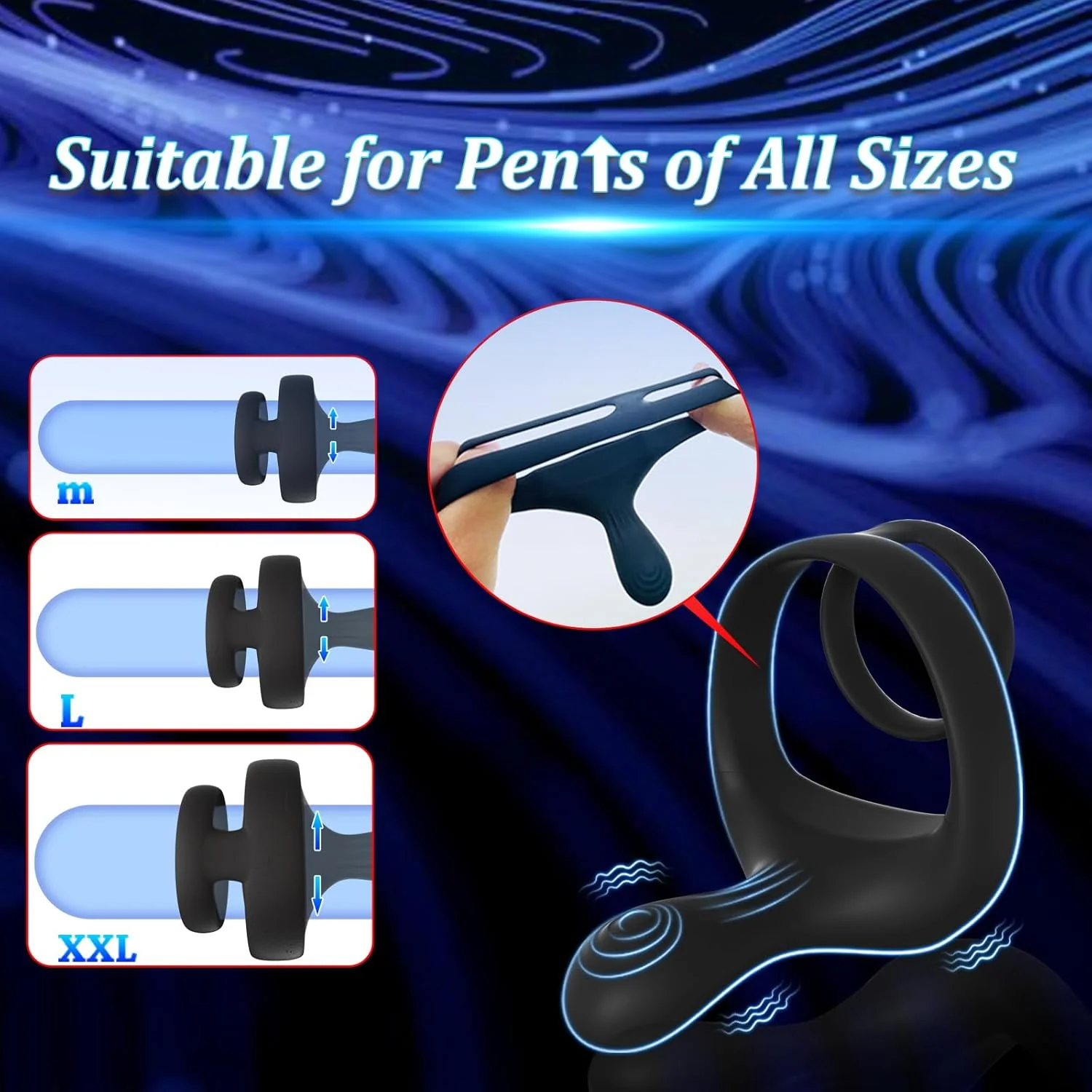 TitanVibe Vibrating Cock Ring with Taint & Ball Stimulator - Image 7