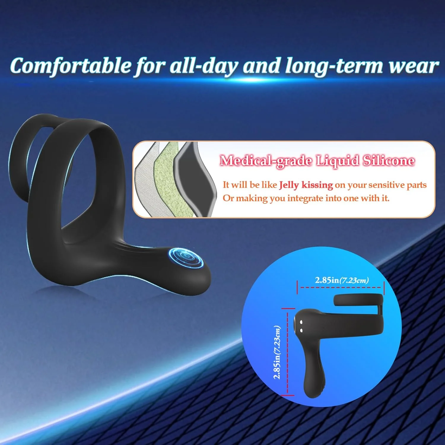 TitanVibe Vibrating Cock Ring with Taint & Ball Stimulator - Image 8