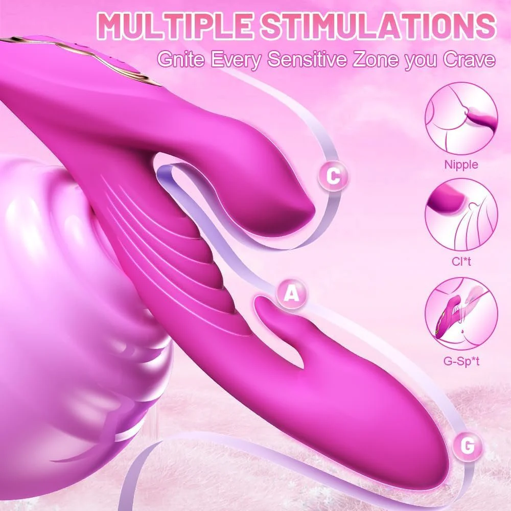 LickThrust Tongue Rabbit Vibrator Flapping 10 Modes Waterproof - Image 3