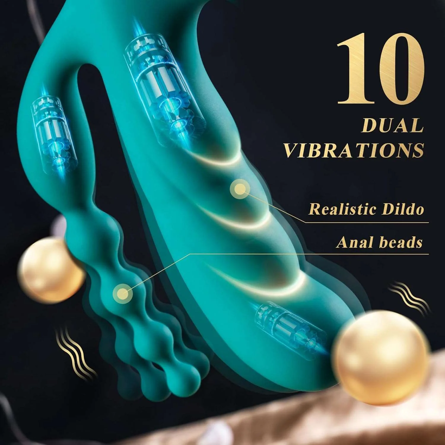 Nimbus Tri-Action Anal Beads and Clit Rabbit Vibrator - Image 4