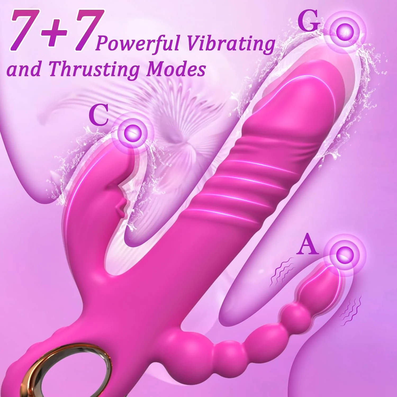 TripleThrob Thrusting Dildo Vibrator - Image 3