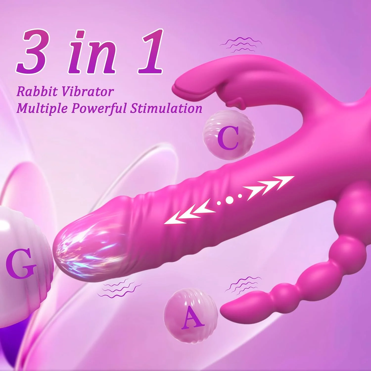 TripleThrob Thrusting Dildo Vibrator - Image 4