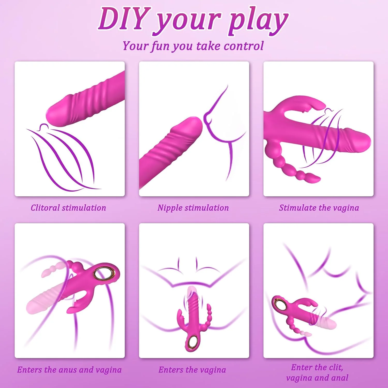 TripleThrob Thrusting Dildo Vibrator - Image 5