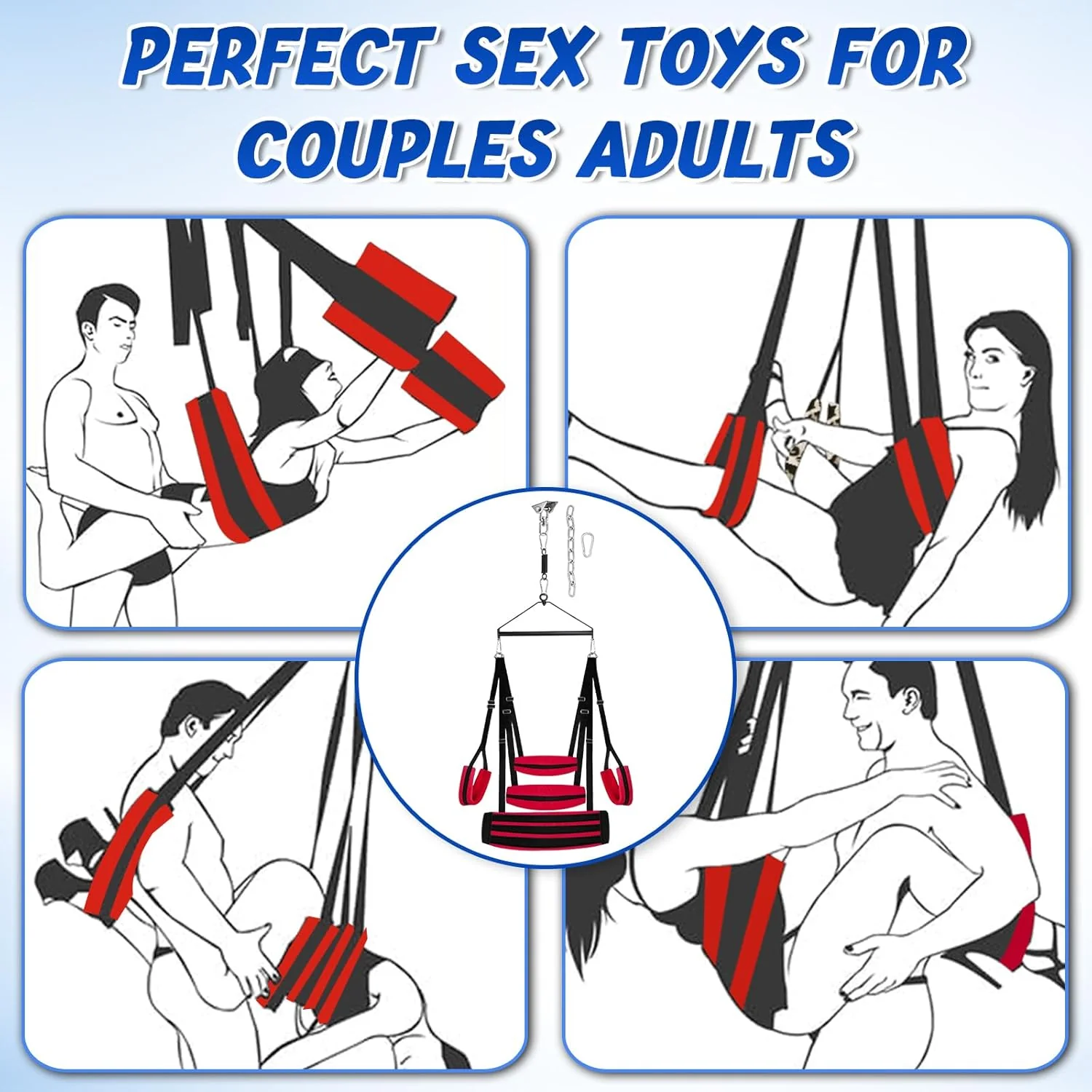 VortexSpin 360° Ceiling BDSM Swing 800lb Adjustable - Image 4