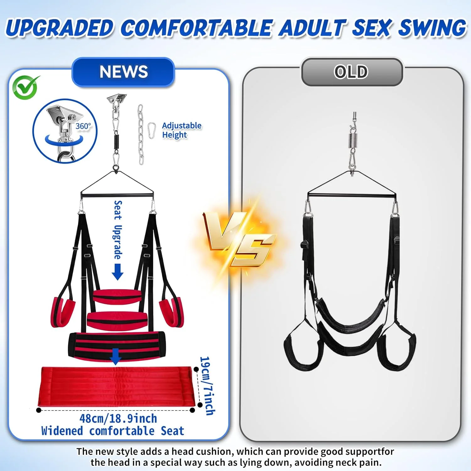 VortexSpin 360° Ceiling BDSM Swing 800lb Adjustable - Image 8
