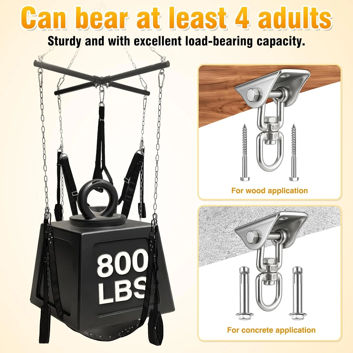 SteelRise Adjustable Heavy-Duty Ceiling Sex Swing - Image 3