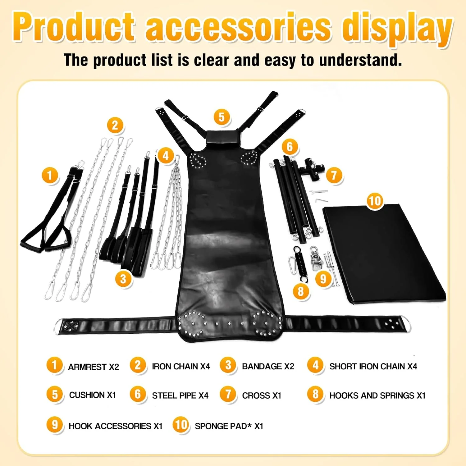 SteelRise Adjustable Heavy-Duty Ceiling Sex Swing - Image 4