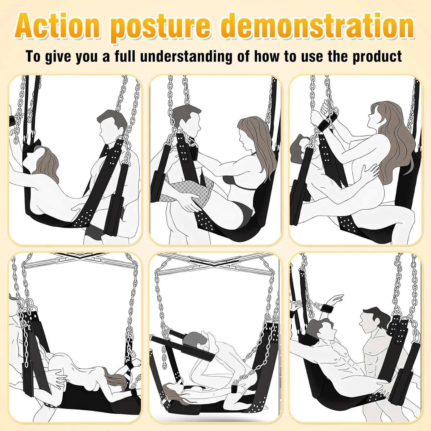 SteelRise Adjustable Heavy-Duty Ceiling Sex Swing - Image 7