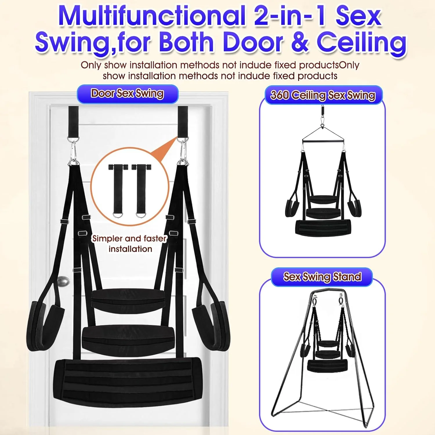 TitanLuxe Heavy Duty 800lb Sex Swing Adjustable - Image 2