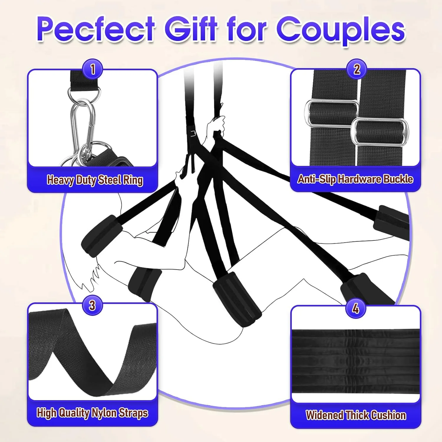 TitanLuxe Heavy Duty 800lb Sex Swing Adjustable - Image 4