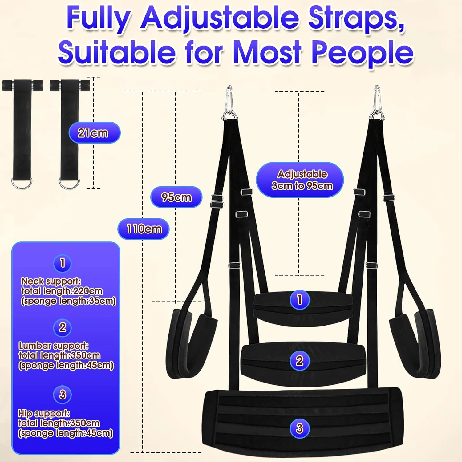 TitanLuxe Heavy Duty 800lb Sex Swing Adjustable - Image 5