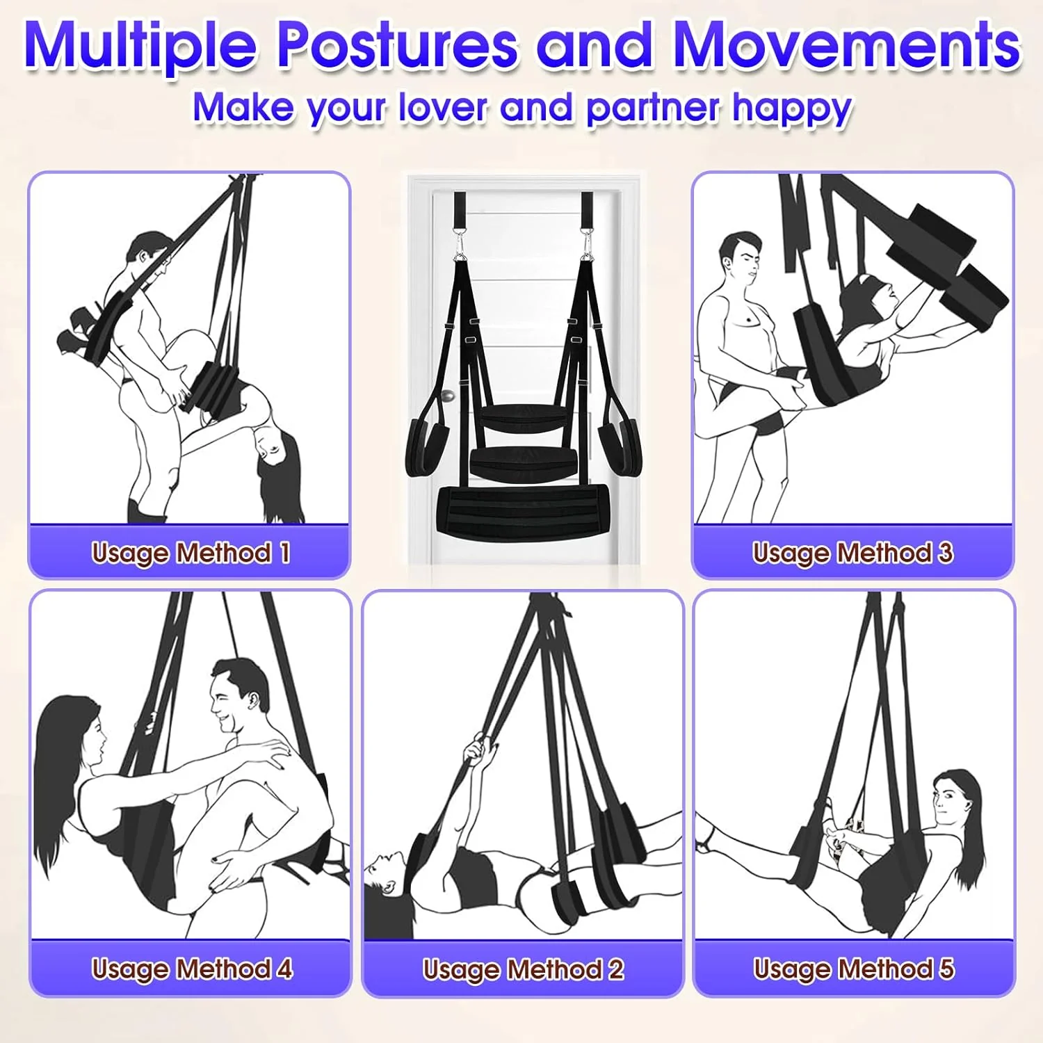 TitanLuxe Heavy Duty 800lb Sex Swing Adjustable - Image 6