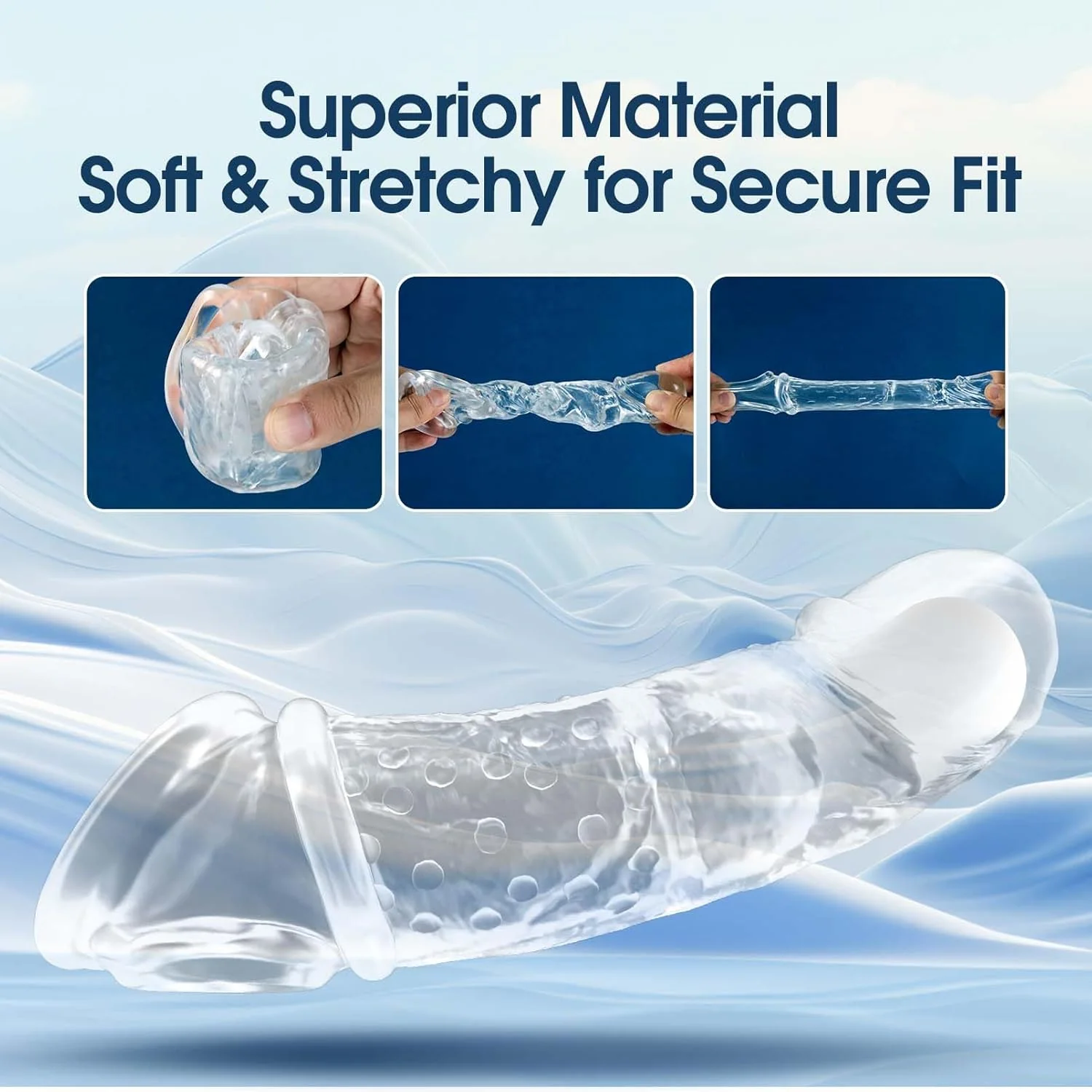 VibeX 4-in-1 transparent Vibrating Penis Sleeve - Image 6