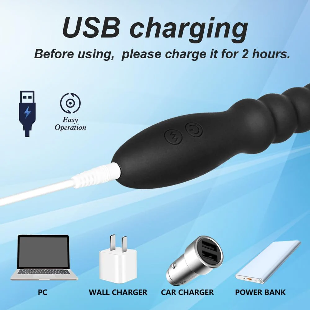 VelvetPulse Rechargeable Vibrating Anal Beads Wand Plug - Image 6