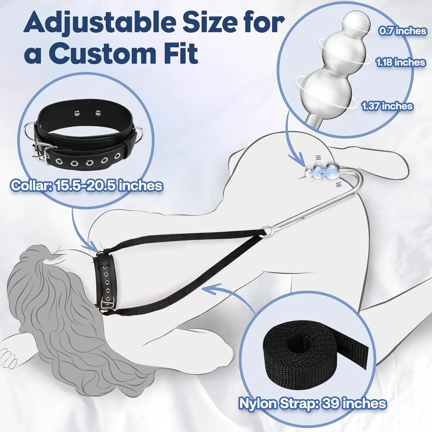 ChainVibe Vibrating Anal Hook Collar Chain 9 Modes - Image 4