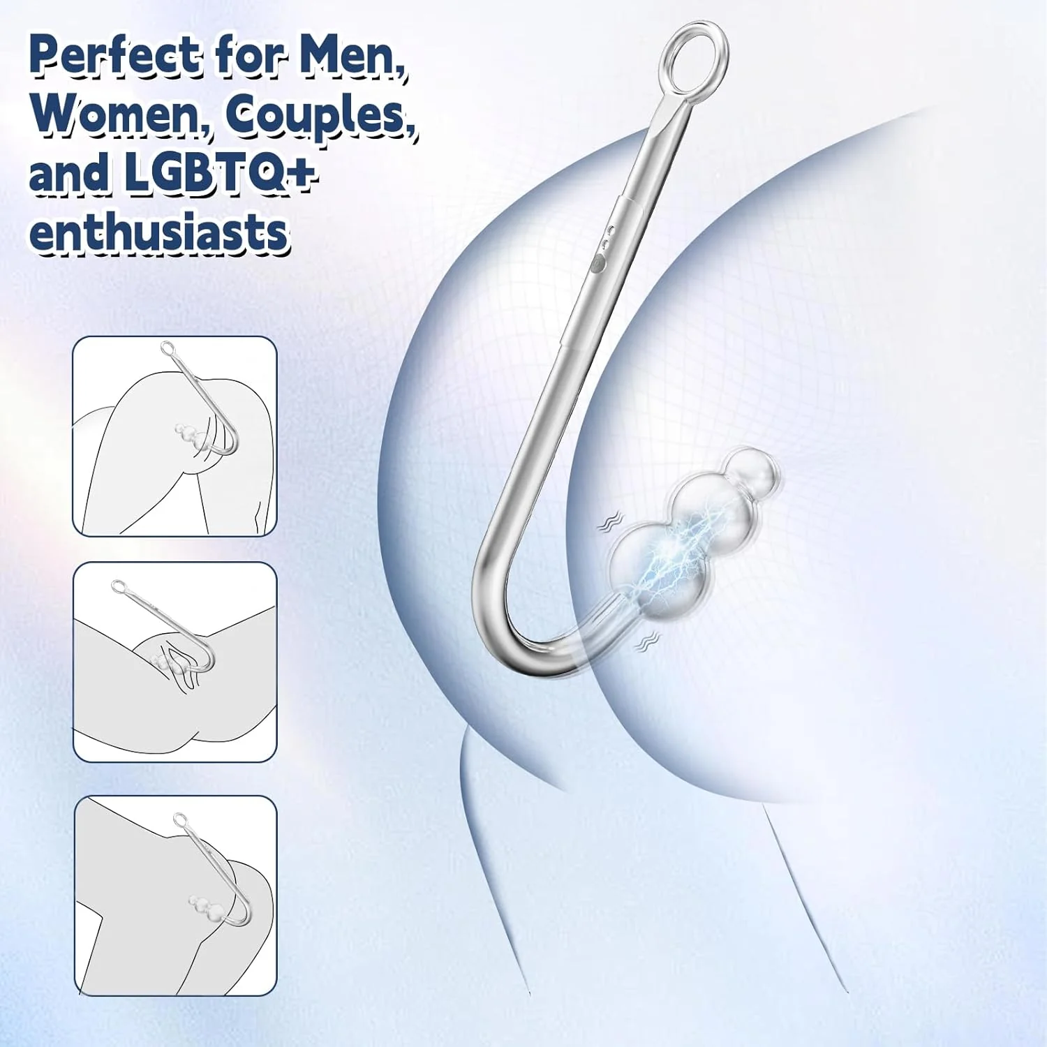 ChainVibe Vibrating Anal Hook Collar Chain 9 Modes - Image 8