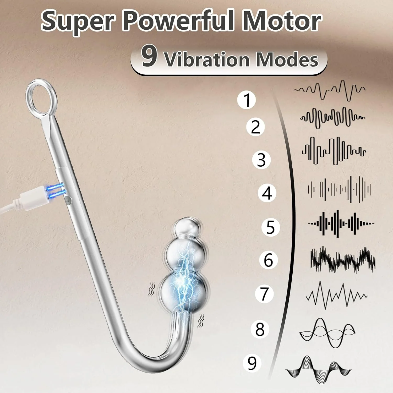 VibeBound Vibrating Anal Hook Neck Wrist Bondage - Image 3