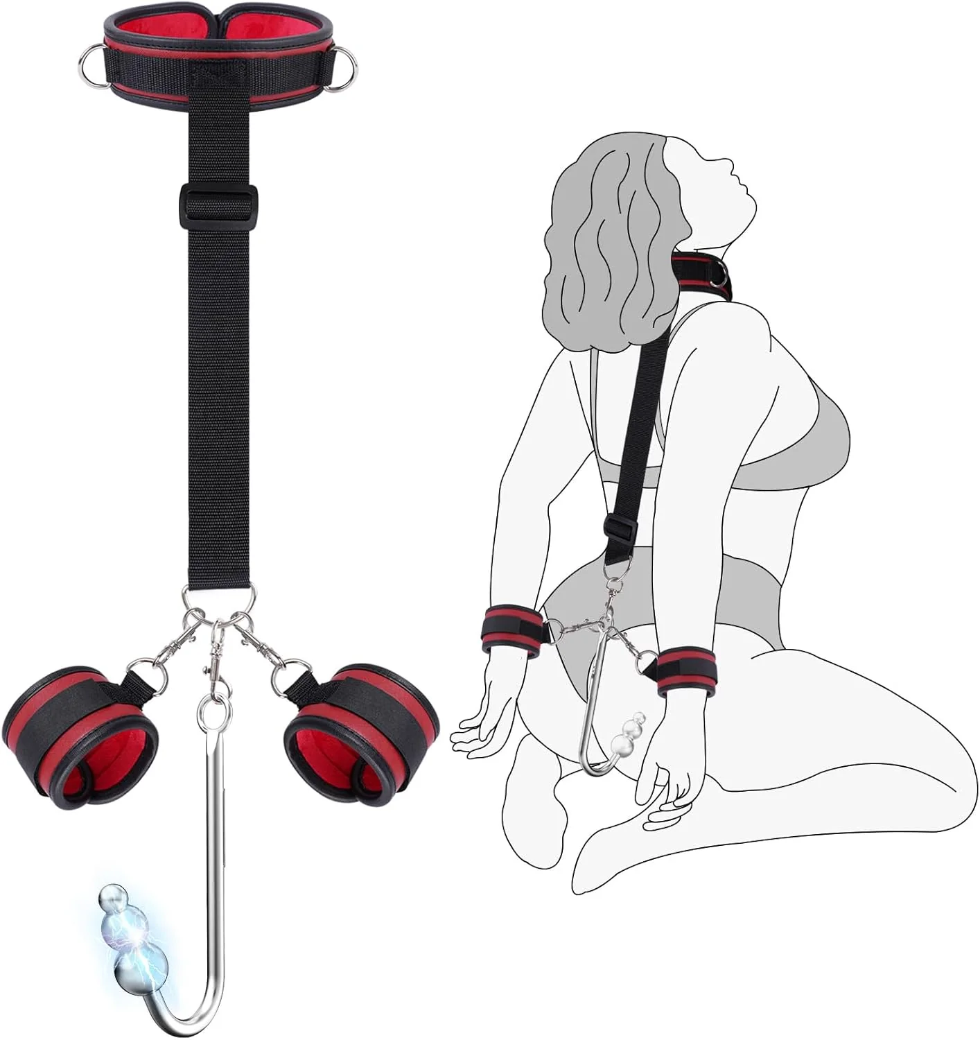 SubControl Vibrating Anal Hook Neck Wrist Bondage Kit