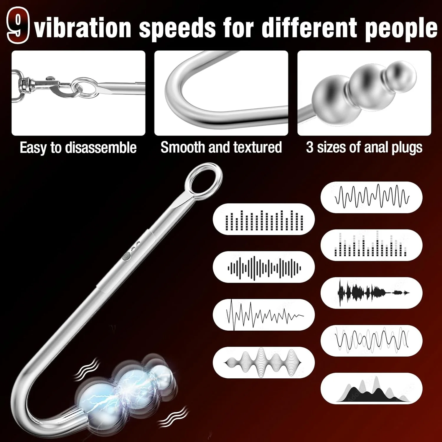 SubControl Vibrating Anal Hook Neck Wrist Bondage Kit - Image 3