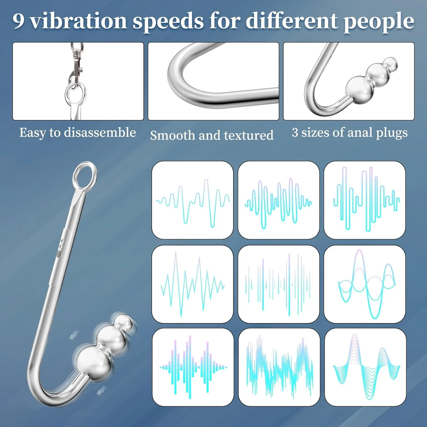 SubVibe Vibrating Anal Hook Neck-Wrist Bondage Kit - Image 3