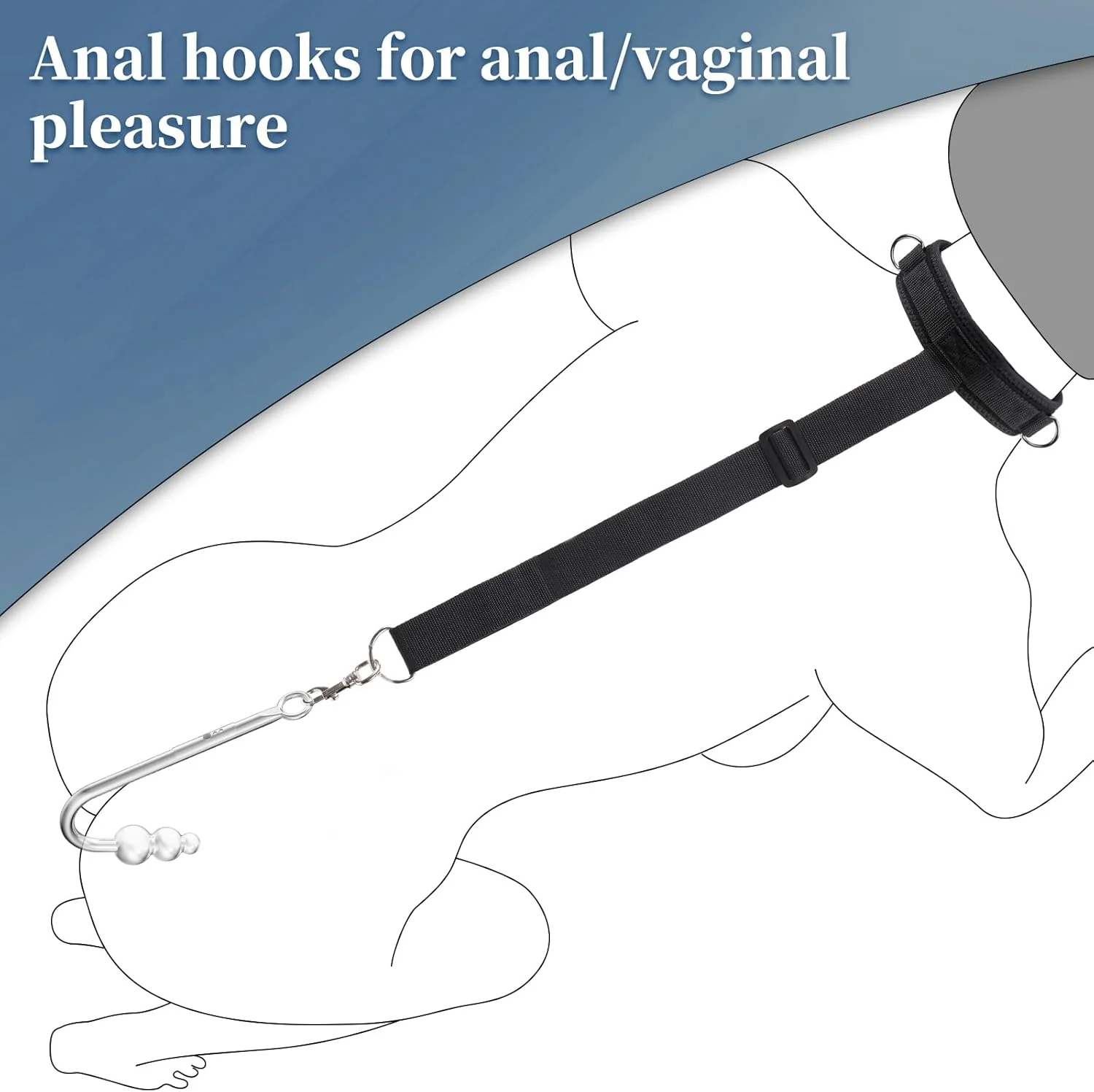SubVibe Vibrating Anal Hook Neck-Wrist Bondage Kit - Image 6