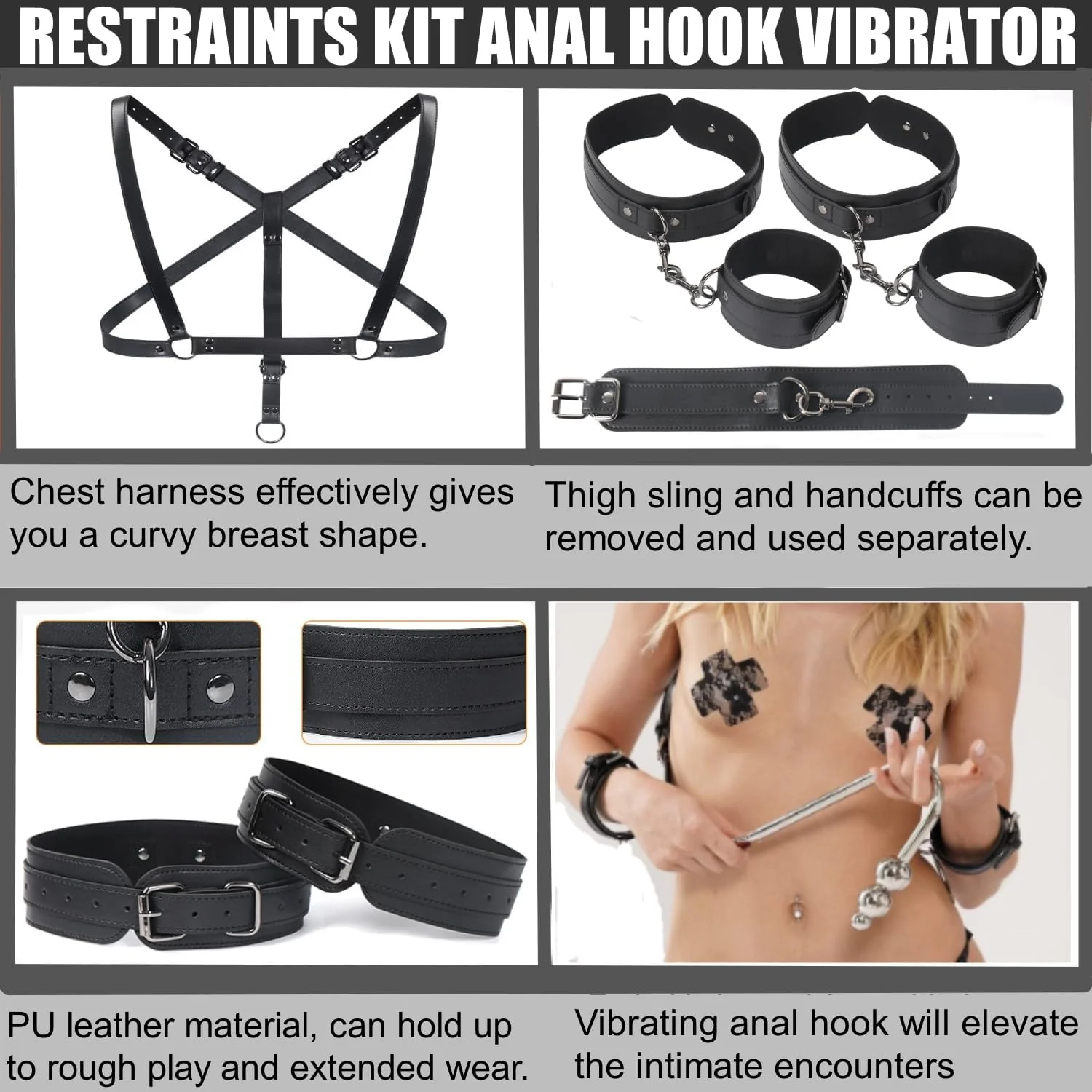 TotalControl Vibrating Anal Hook Sling Restraint Kit - Image 3