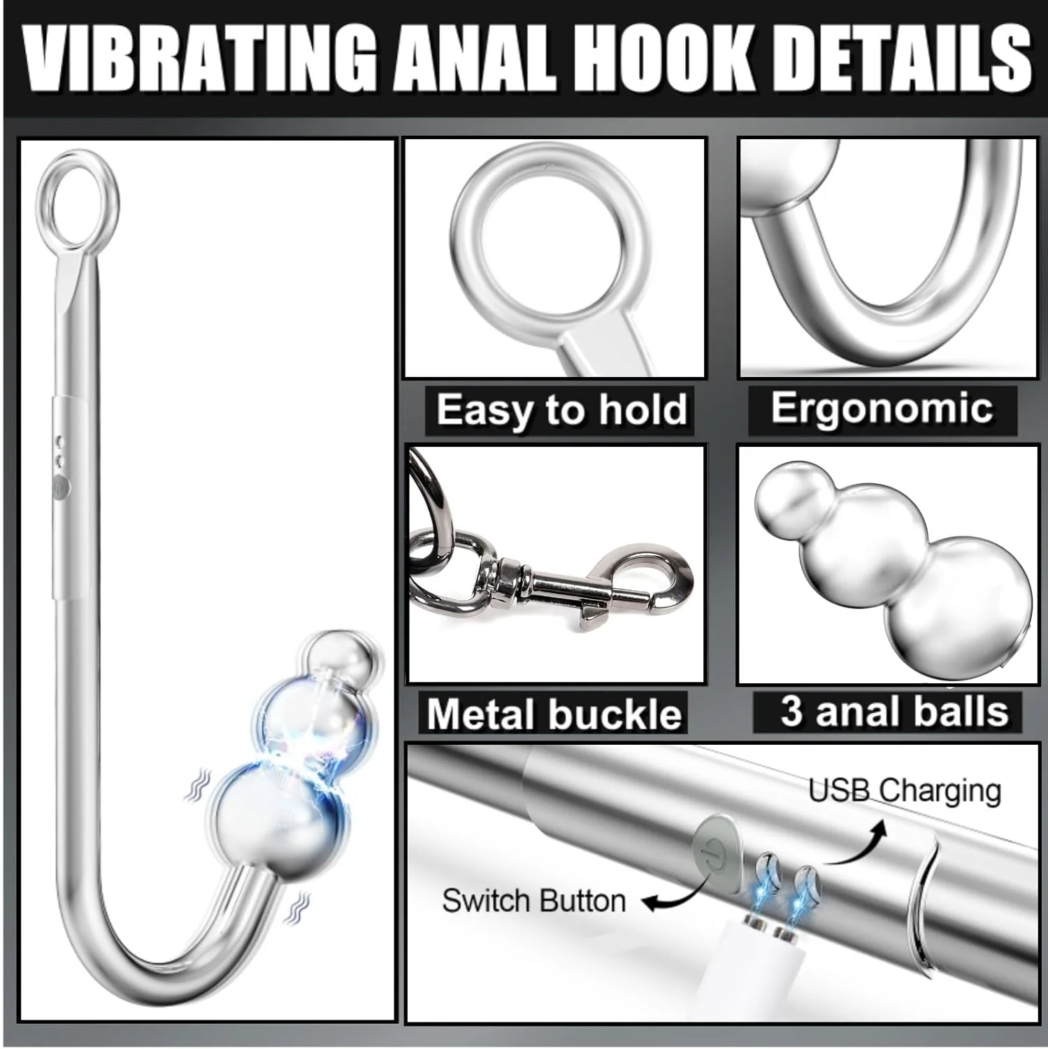 TotalControl Vibrating Anal Hook Sling Restraint Kit - Image 5