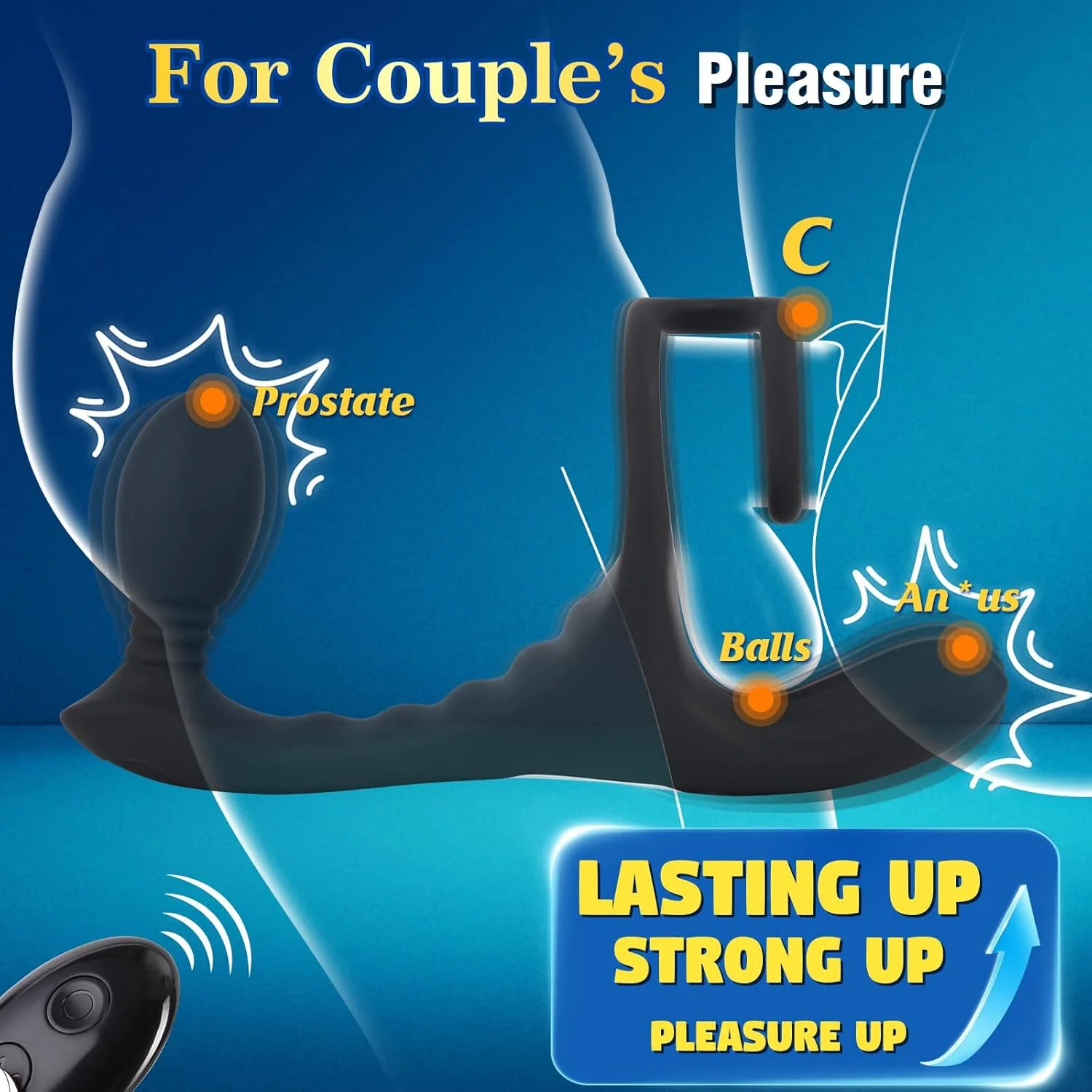 PulseCoreX Prostate Massager Cock Ring 7 Modes Remote Waterproof - Image 4