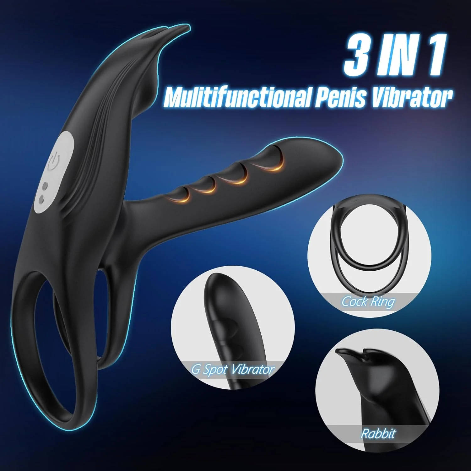 SyncDriveX Cock Ring Clit Stimulator Remote 10 Modes Waterproof - Image 2