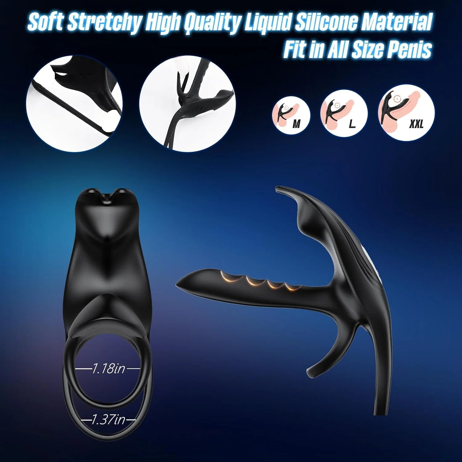 SyncDriveX Cock Ring Clit Stimulator Remote 10 Modes Waterproof - Image 4