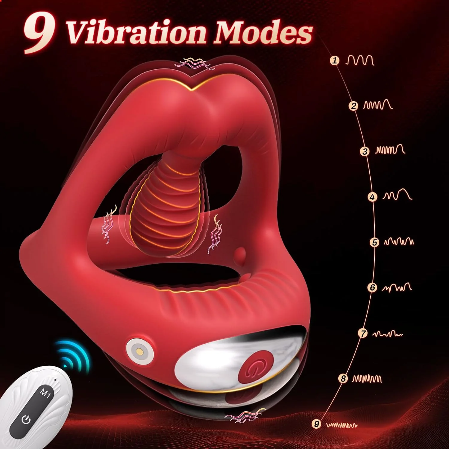 OrbitalFlex Cock Ring Adjustable Clit Stimulator Remote 9 Modes - Image 6