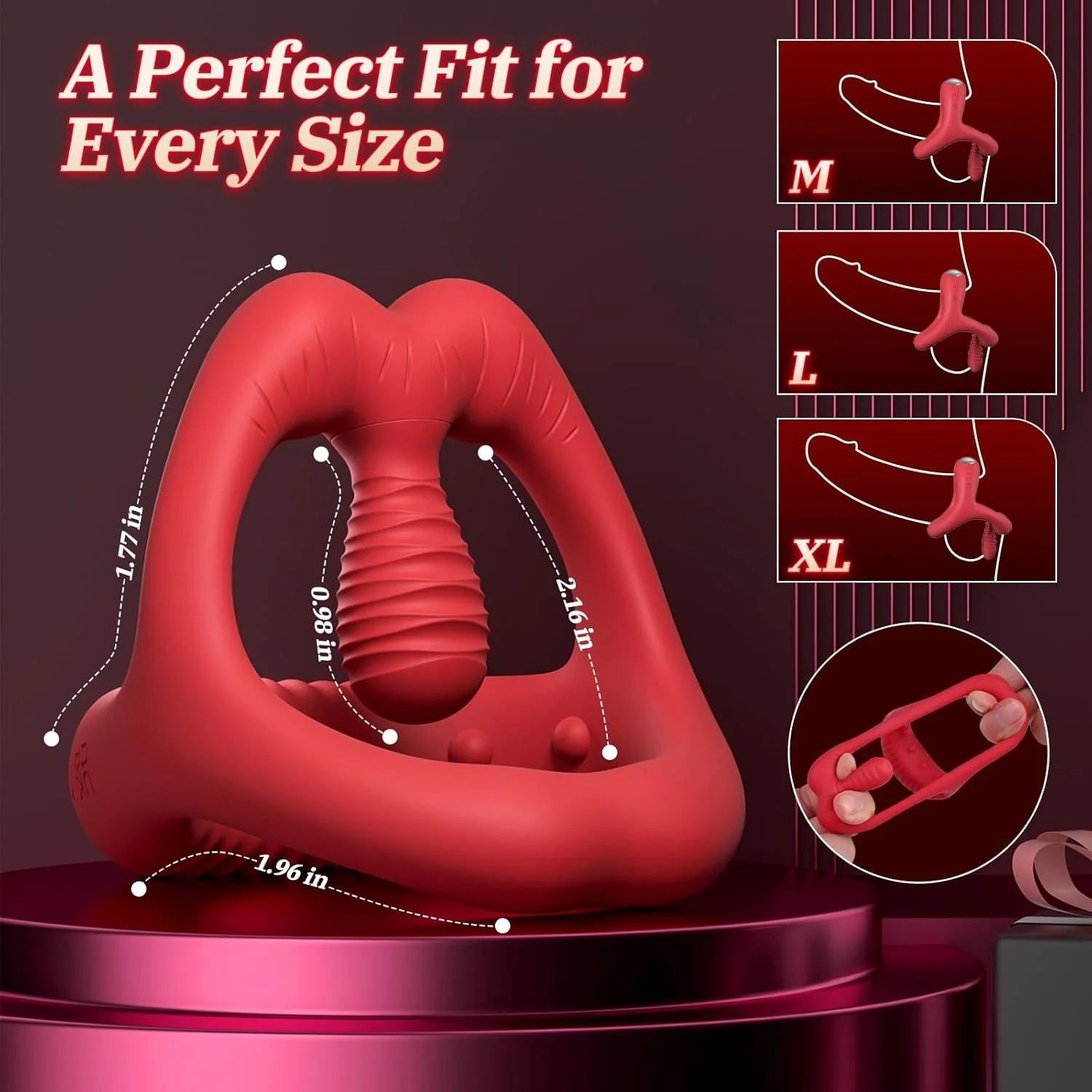 OrbitalFlex Cock Ring Adjustable Clit Stimulator Remote 9 Modes - Image 7