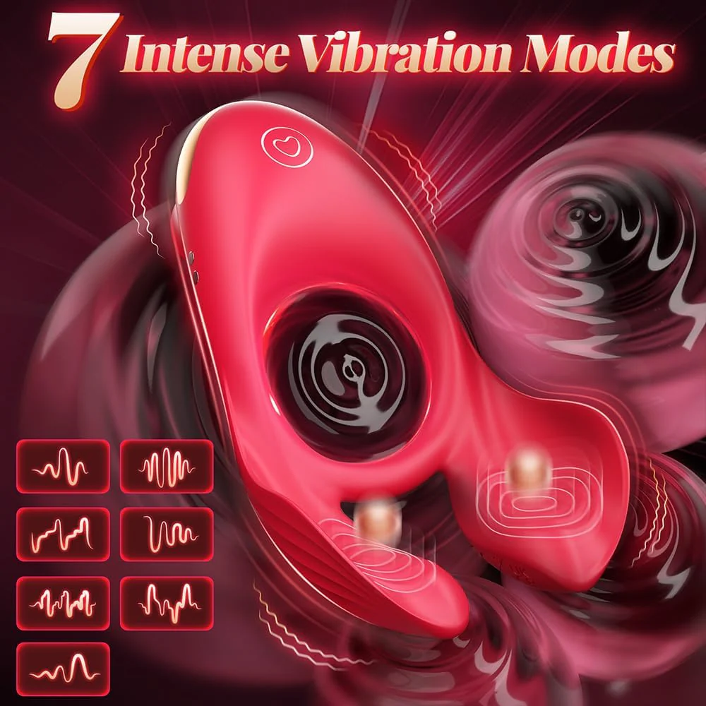 RoseTriad 3 Motor Cock Ring Clit Stimulator 7 Modes Silicone - Image 7