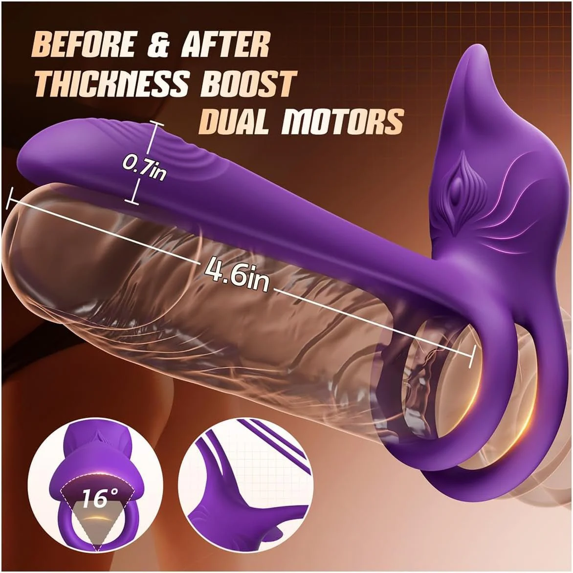 FoxSync Vibrating Cock Ring G-Spot Clit Stimulator App - Image 3