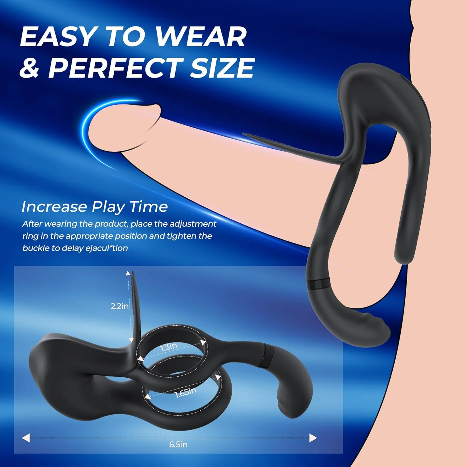 CoreSyncX 3-in-1 Cock Ring Clit Stimulator 9 Modes Remote - Image 4