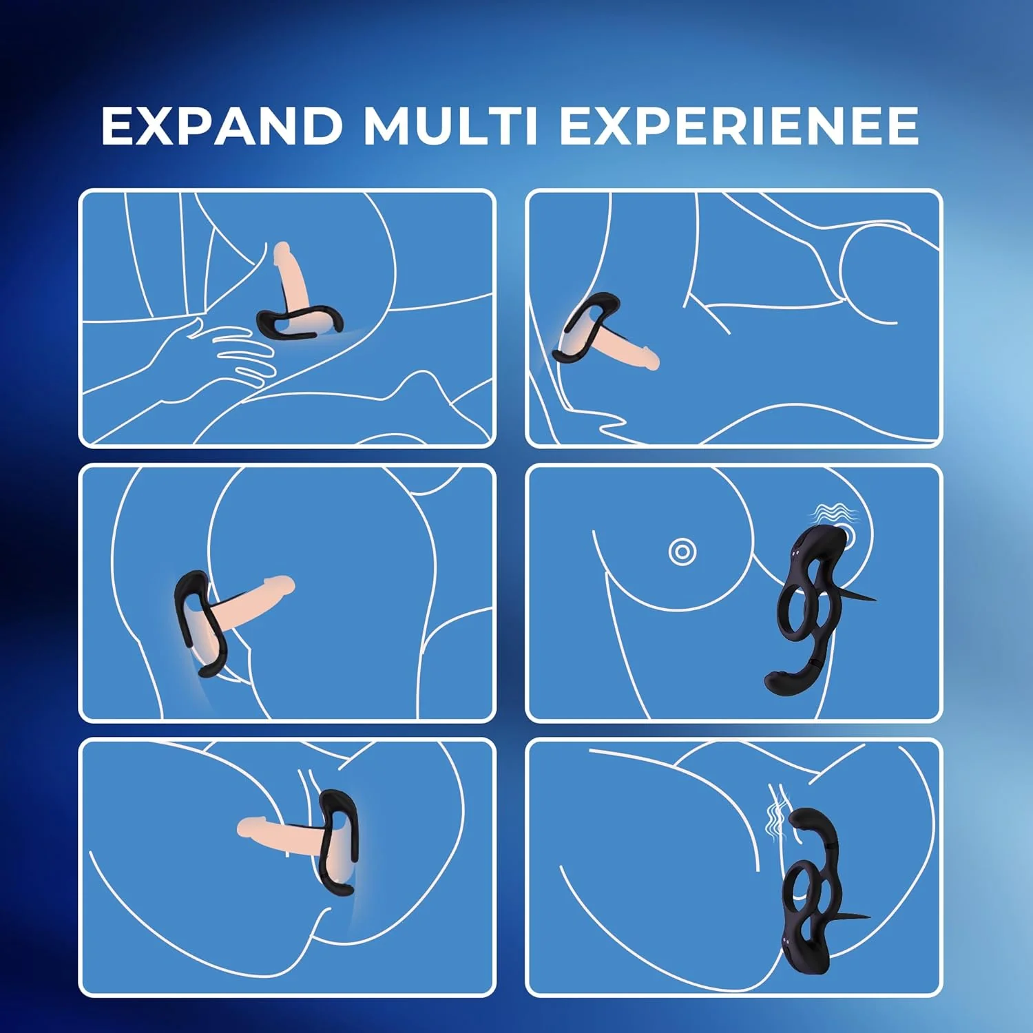CoreSyncX 3-in-1 Cock Ring Clit Stimulator 9 Modes Remote - Image 5