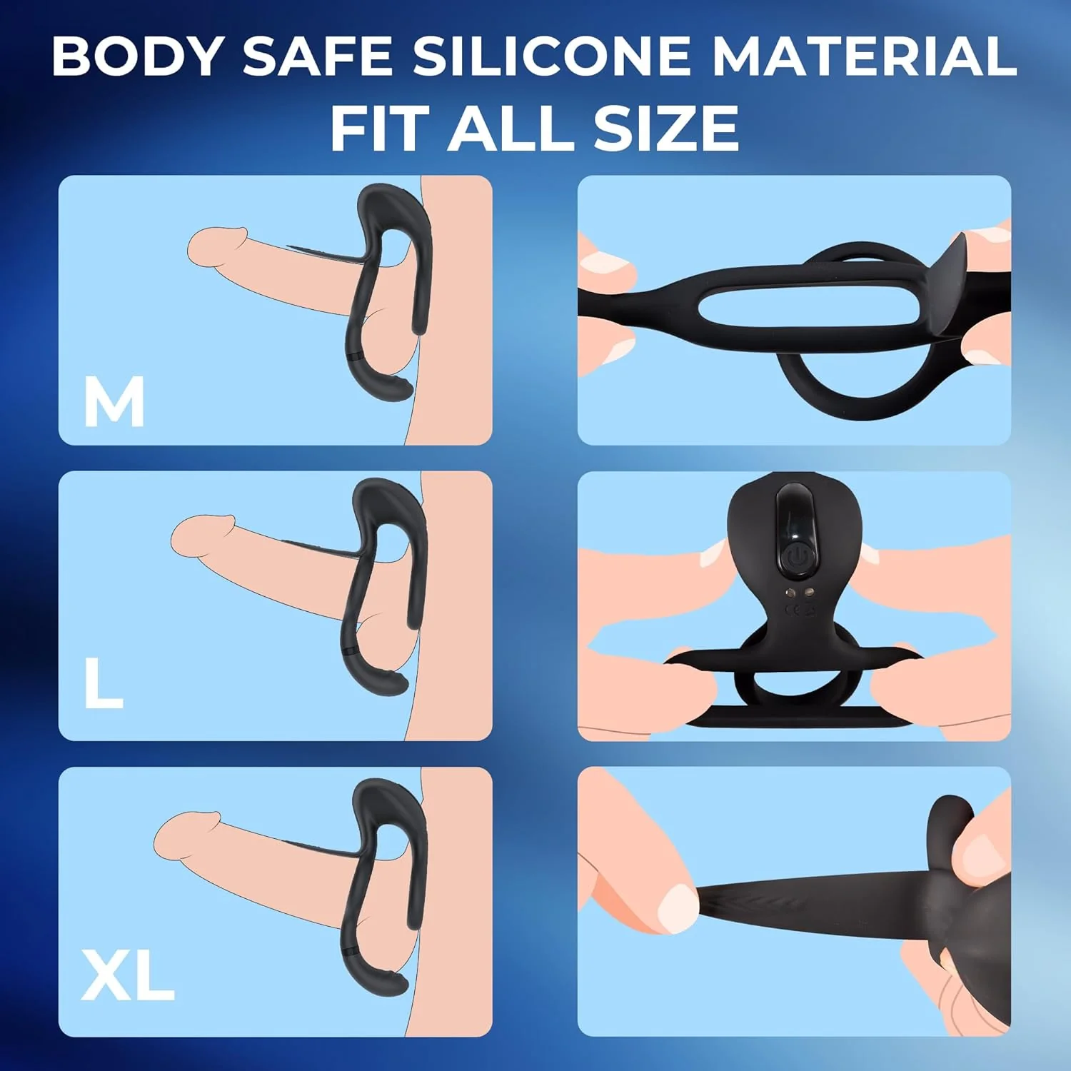 CoreSyncX 3-in-1 Cock Ring Clit Stimulator 9 Modes Remote - Image 7