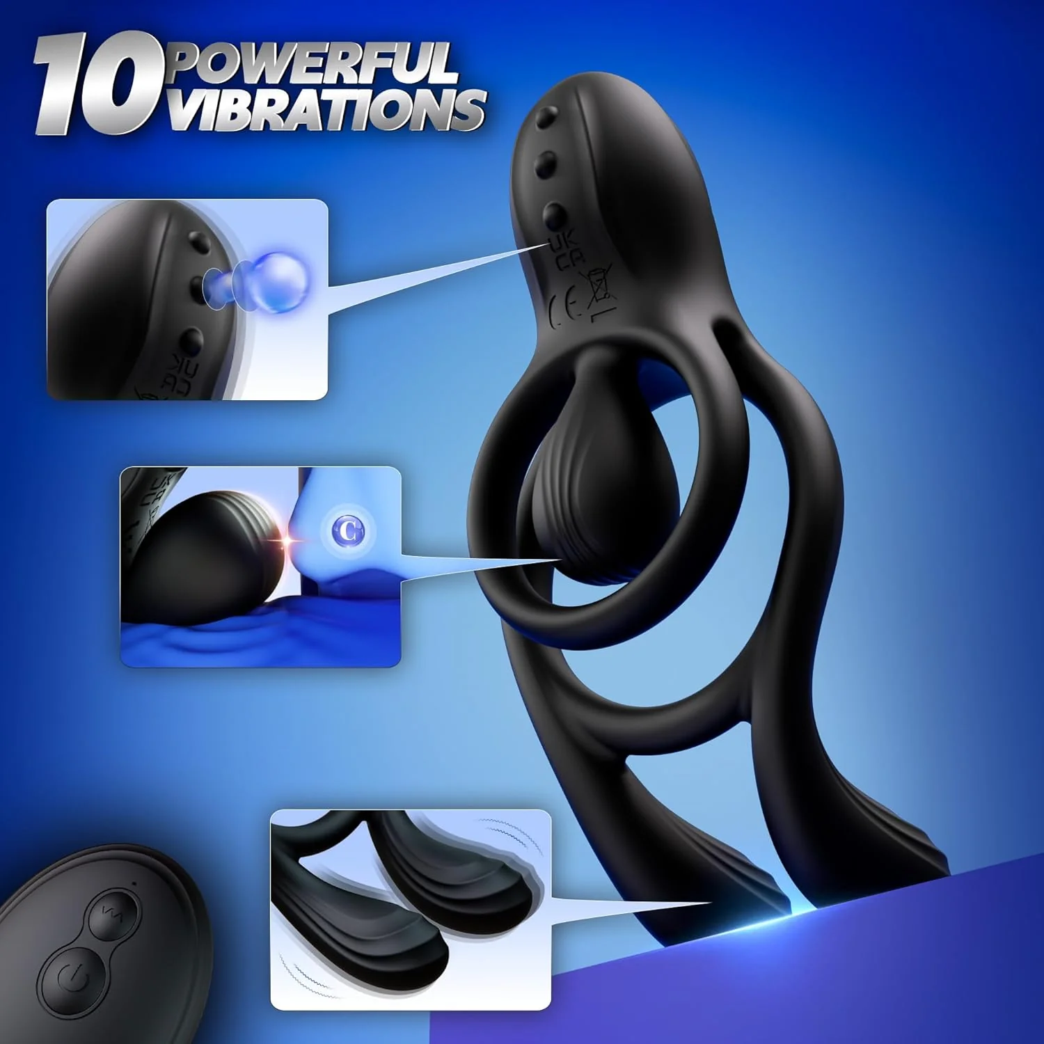 TriPulseX 3 Motor Cock Ring Clit Perineum Stimulator Remote - Image 4