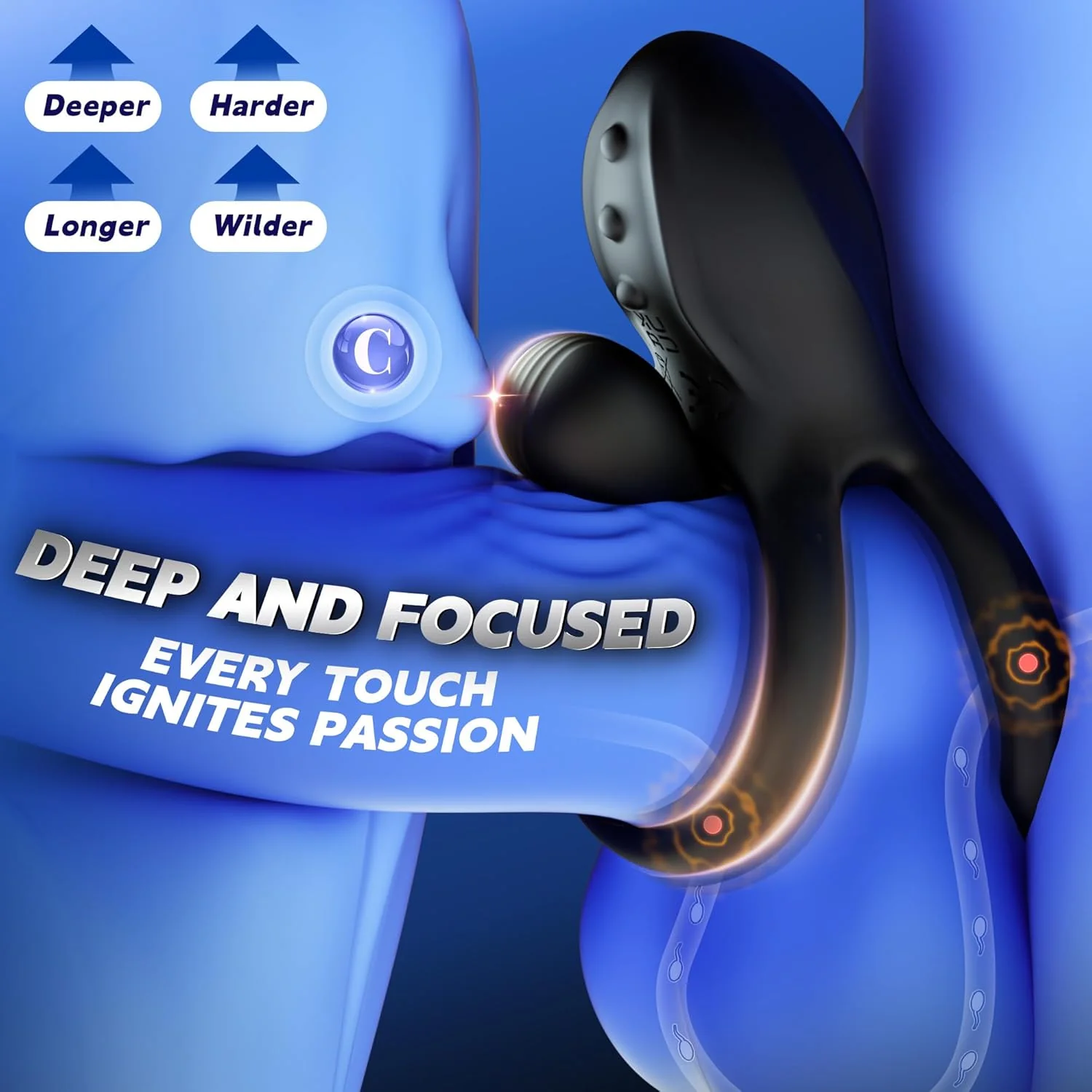 TriPulseX 3 Motor Cock Ring Clit Perineum Stimulator Remote - Image 5