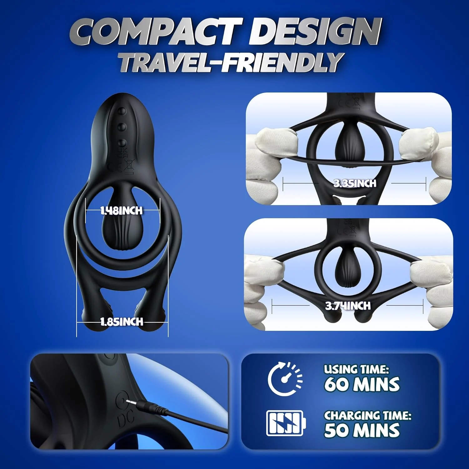 TriPulseX 3 Motor Cock Ring Clit Perineum Stimulator Remote - Image 6