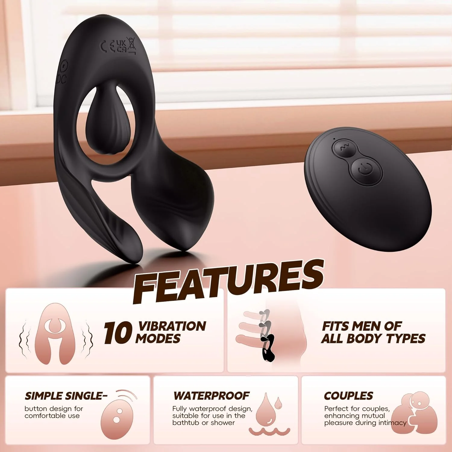 TriZone 3 Motor Cock Ring Clit Testicle Stimulator Remote - Image 4