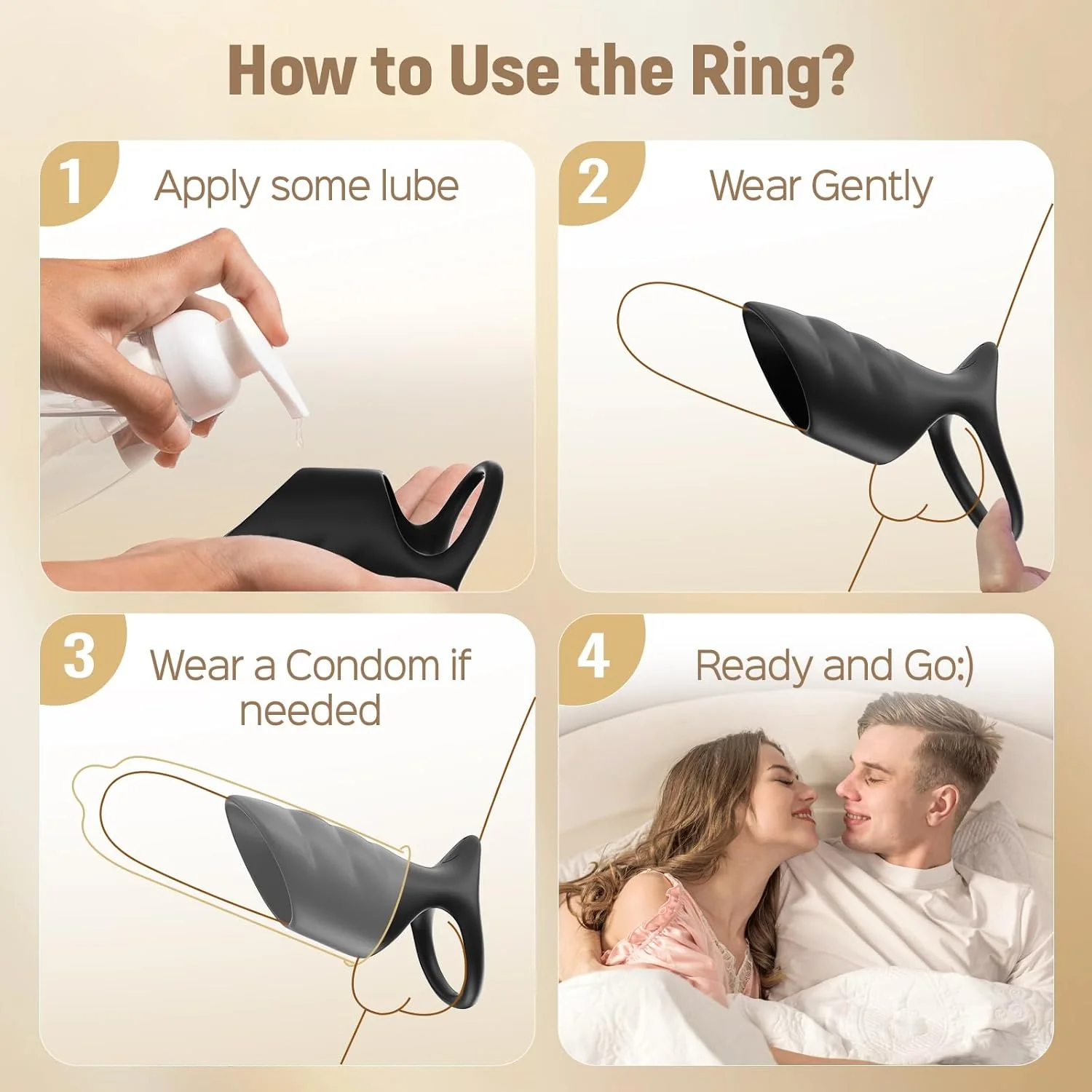 VoltRing Vibrating Cock Ring Sleeve 10 Modes Rechargeable - Image 4