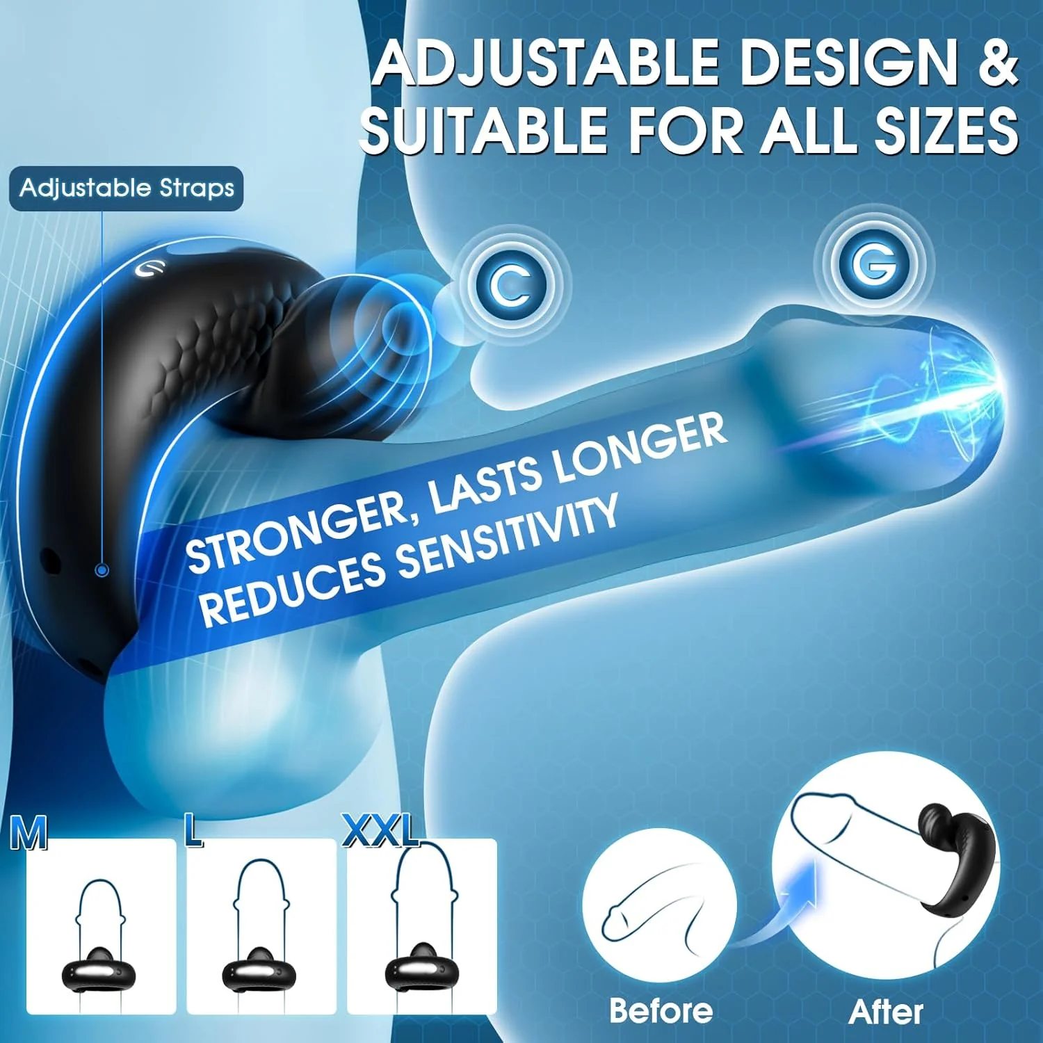 OrbixControl Adjustable Cock Ring Clit Stimulator App 10 Modes - Image 4