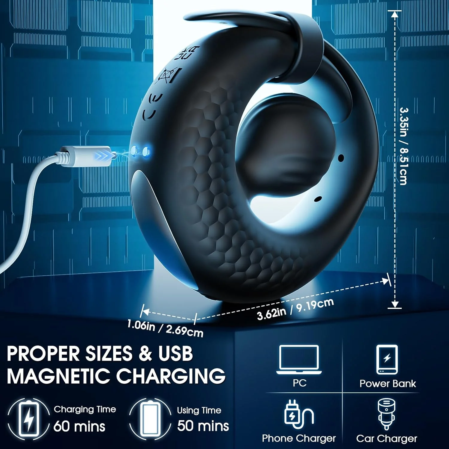OrbixControl Adjustable Cock Ring Clit Stimulator App 10 Modes - Image 7